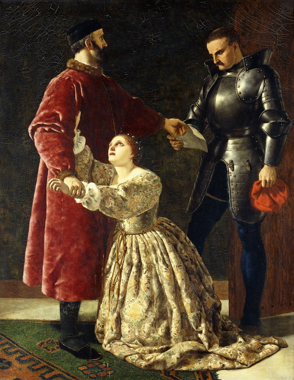 Frigyes herceg száműzi Rosalindot udvarából, alkotó: Frederick Richard Pickersgill