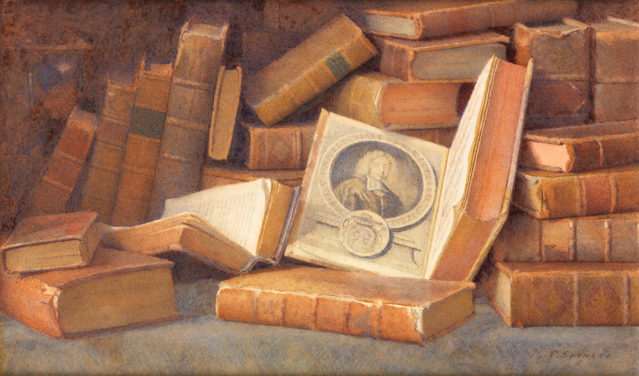 Régi könyvek (akvarell) alkotó: Frederick Spencer