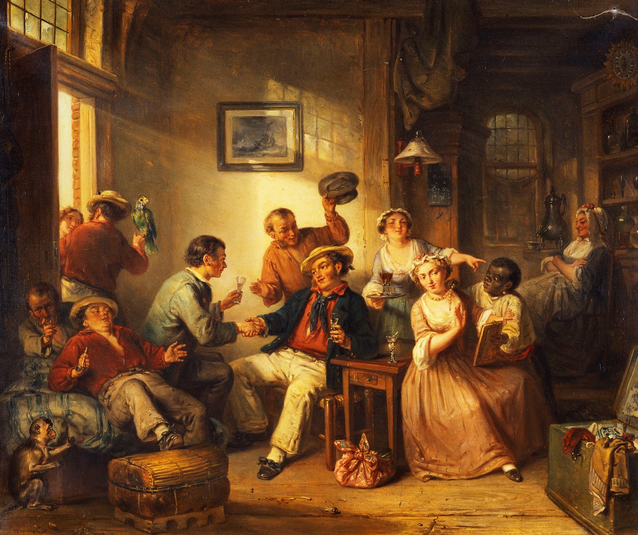 Tavernában pihenő utazók, 1852 alkotó: Frederick Trevelyan Goodall