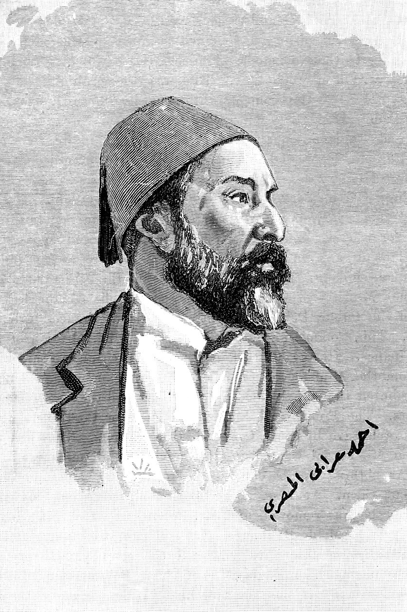 Ahmed Orabi pasa, egyiptomi tábornok és lázadó, 1900. alkotó: Frederick Villiers
