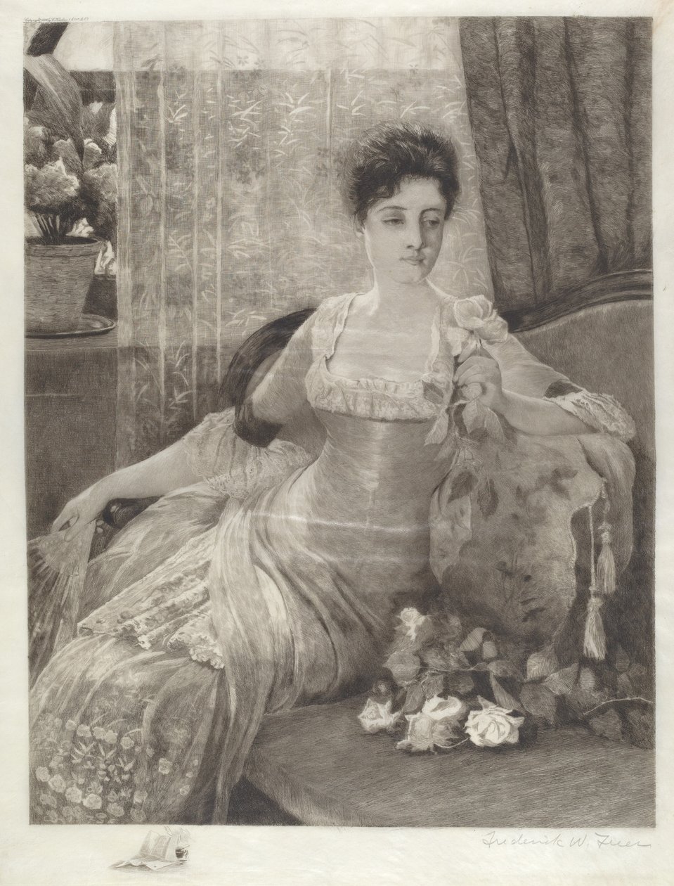 Cím nélkül (Lány a kanapén) alkotó: Frederick W. Freer
