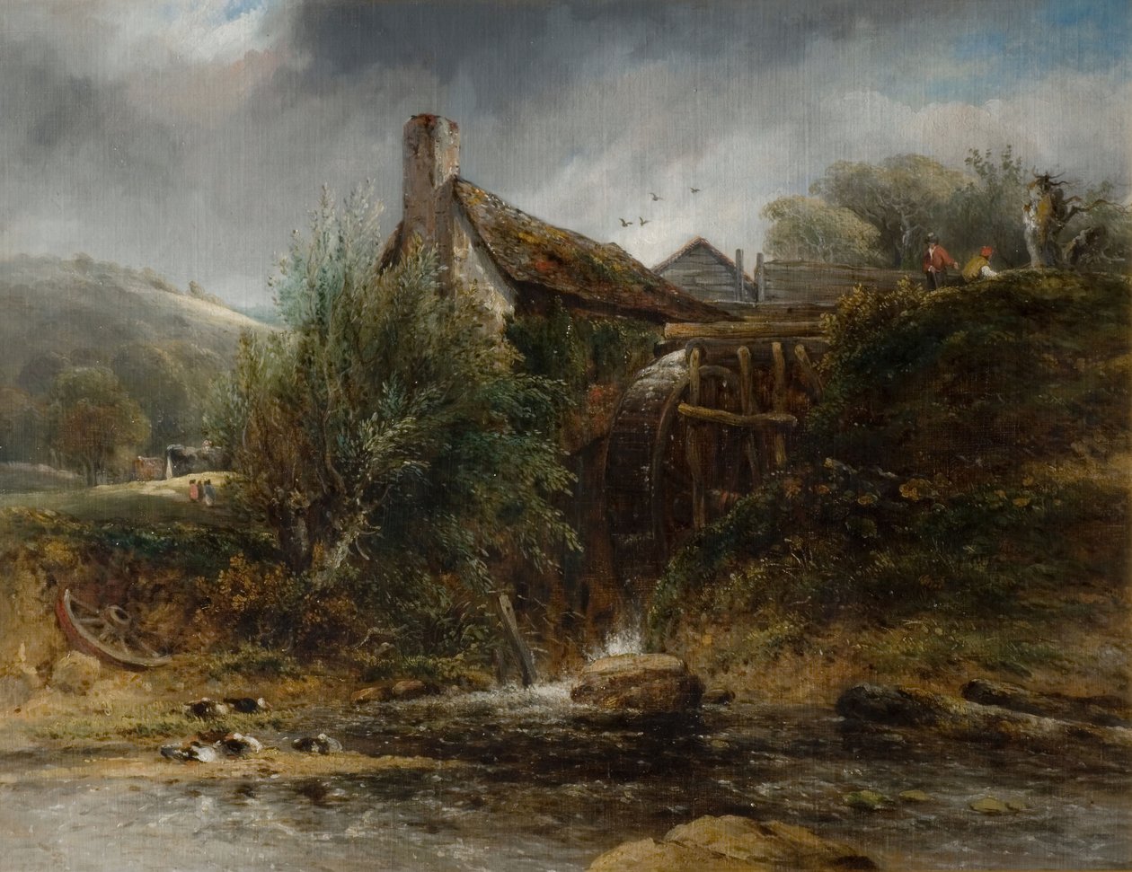 Egy vízimalom Totnes közelében, Devon, 1834. alkotó: Frederick W Watts