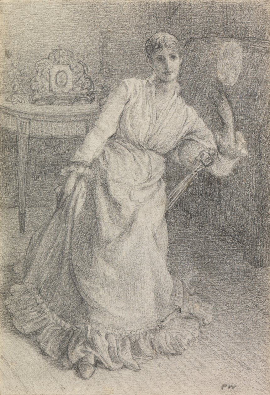 Maria Ansdell kisasszony (ceruza, papírra fektetve a kártyára) alkotó: Frederick Walker