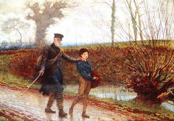 Wayfarers (ceruza és akvarell testfestékkel kiemelve papíron) alkotó: Frederick Walker