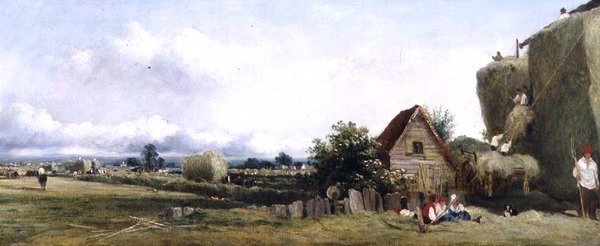 Szénakészítés (olaj, vászon) alkotó: Frederick Waters Watts
