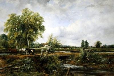 Lockgate egy falu közelében (olaj, vászon) alkotó: Frederick Waters Watts