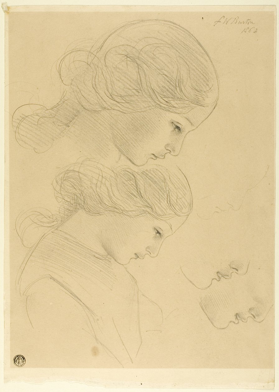 Vázlatok a női profilról alkotó: Frederick William Burton