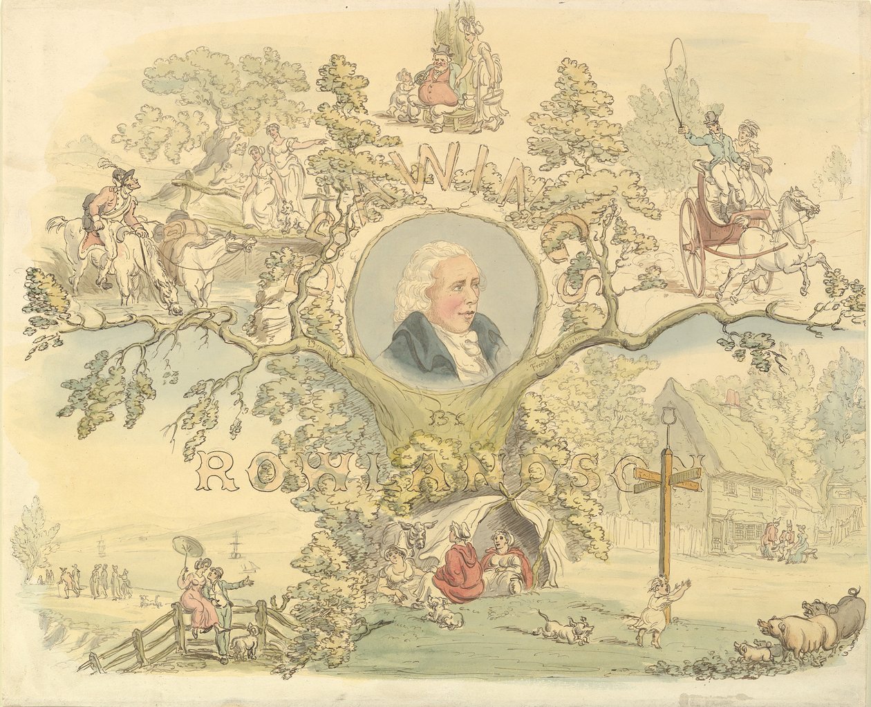 Címlap tervezése Rowlandson módjára, 1858-1914. alkotó: Frederick William Pailthorpe