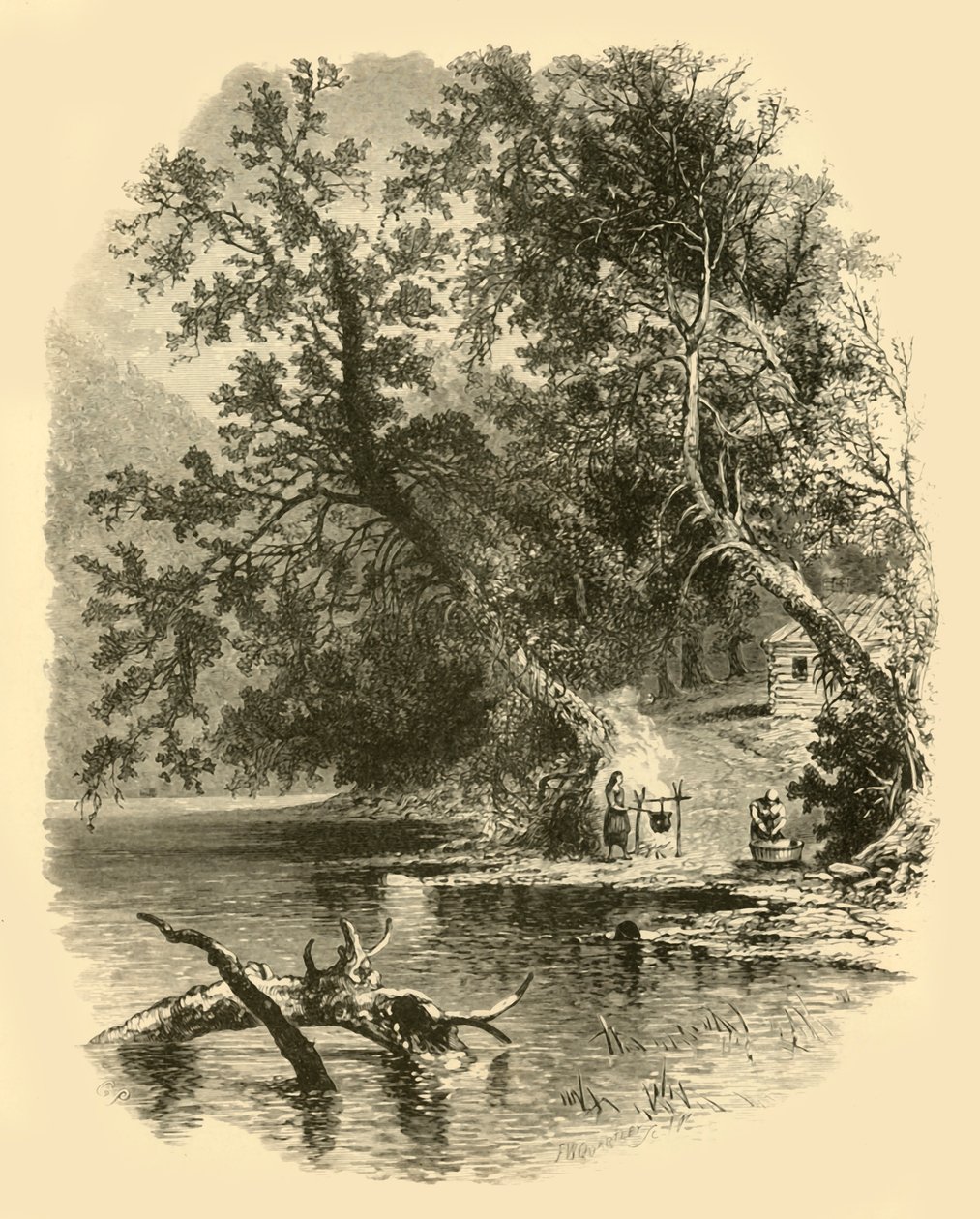 „A Susquehanna északi ága, Hunlocksnál”, 1874. alkotó: Frederick William Quartley