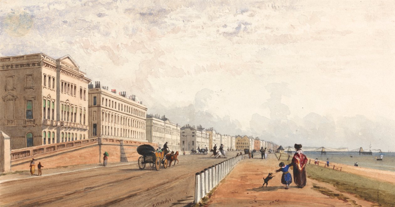 Brighton: az eleje és a távolban látható láncmóló alkotó: Frederick William Woledge