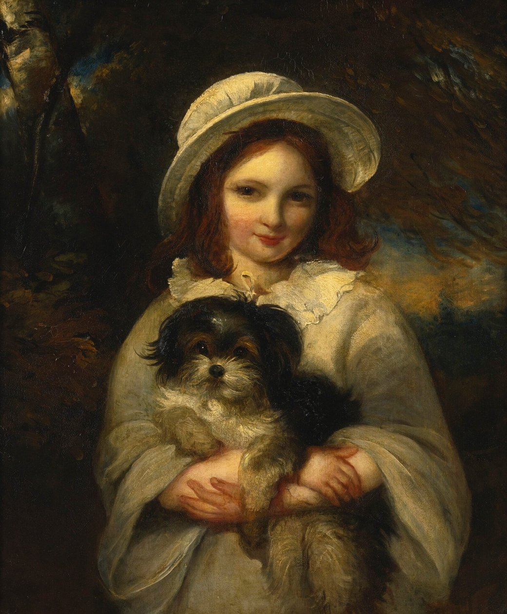Portré egy lányról egy kutyával alkotó: Frederick Yeates Hurlstone