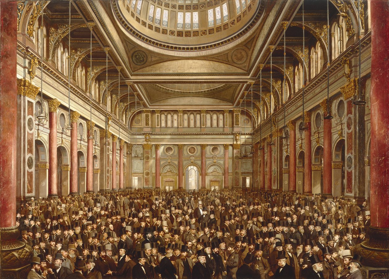A Manchester Exchange belseje alkotó: Frederick and Saunders H.L. (19th Century) Sargent