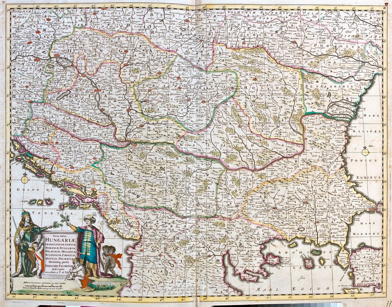 Magyarország, Bosznia-Hercegovina, Horvátország, Szerbia, Bulgária, Románia, Montenegró, Albánia, Macedón Köztársaság, Észak-Görögország. alkotó: Frederick de Wit