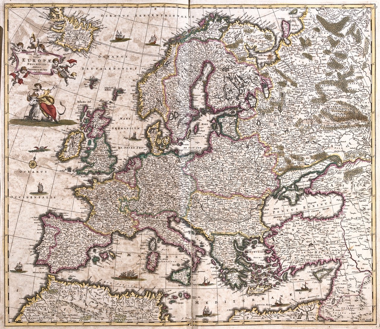 Európa térképe (rézkarc alkotó: Frederick de Wit