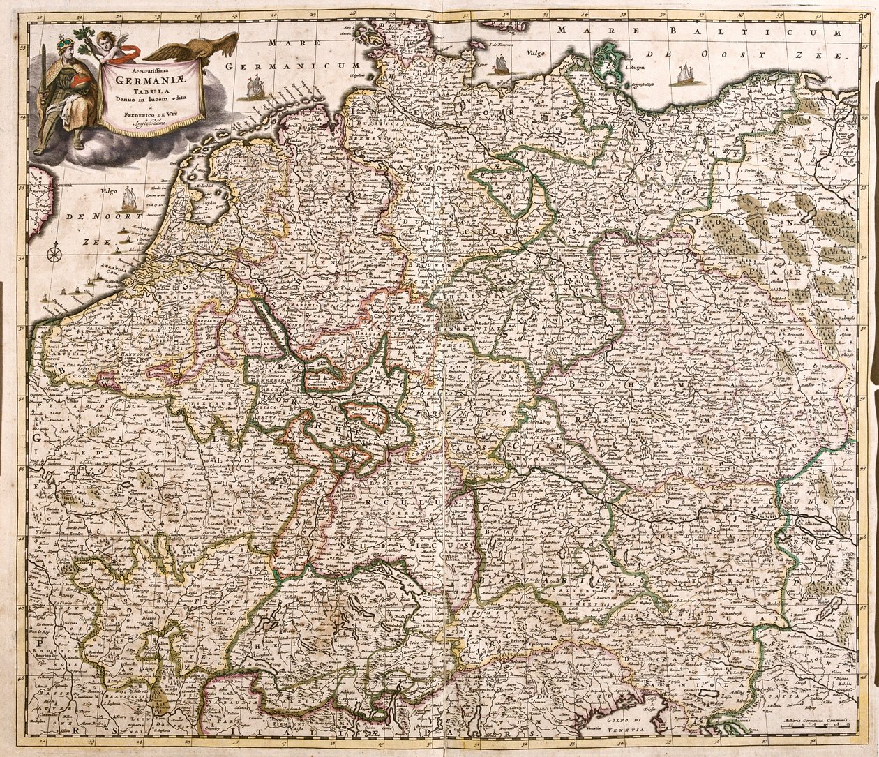 Németország térképe (rézkarc alkotó: Frederick de Wit