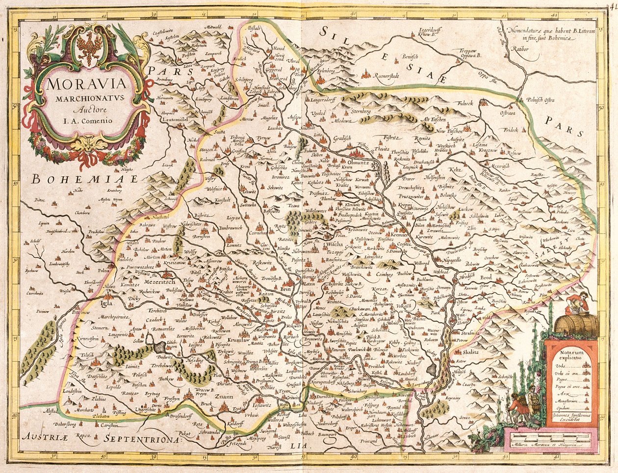 Morvaország térképe (Cseh Köztársaság) (rézkarc alkotó: Frederick de Wit