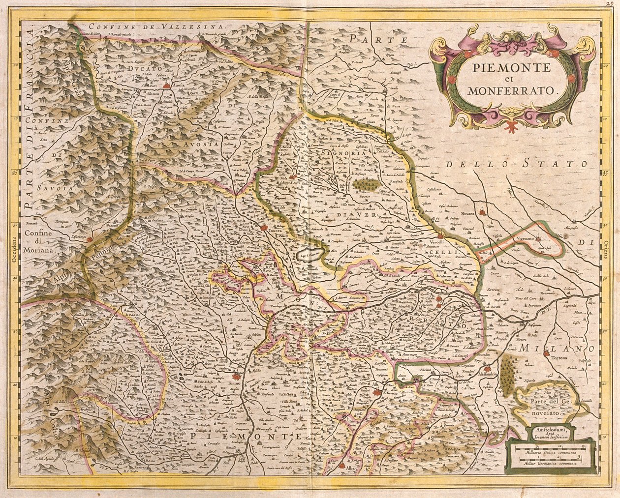 Piemont térképe (Olaszország) (rézkarc alkotó: Frederick de Wit