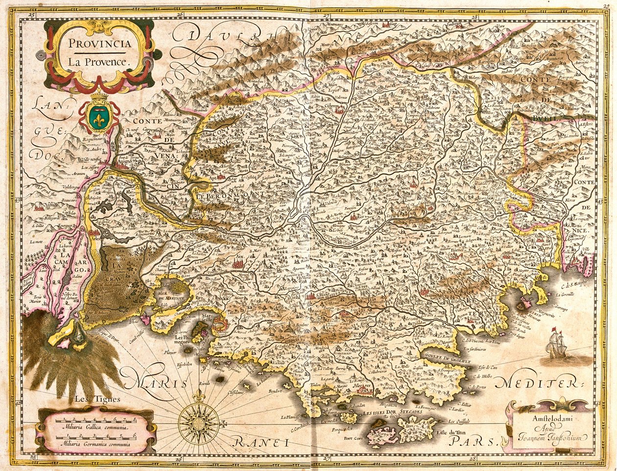 Provence térkép (Franciaország) (rézkarc alkotó: Frederick de Wit