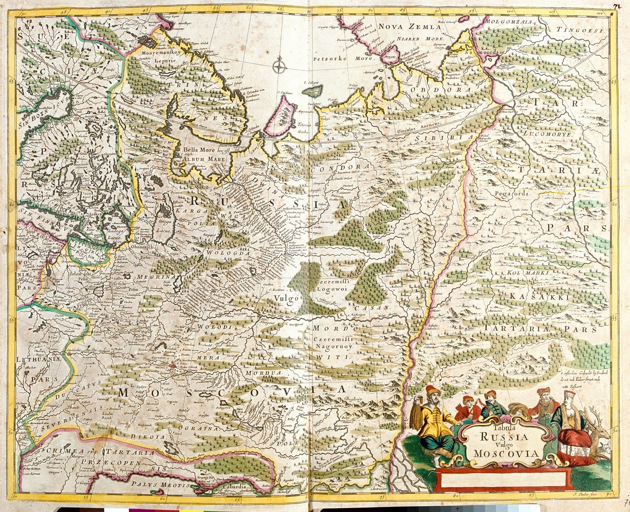 Oroszország térképe Moszkva város körül (rézkarc alkotó: Frederick de Wit
