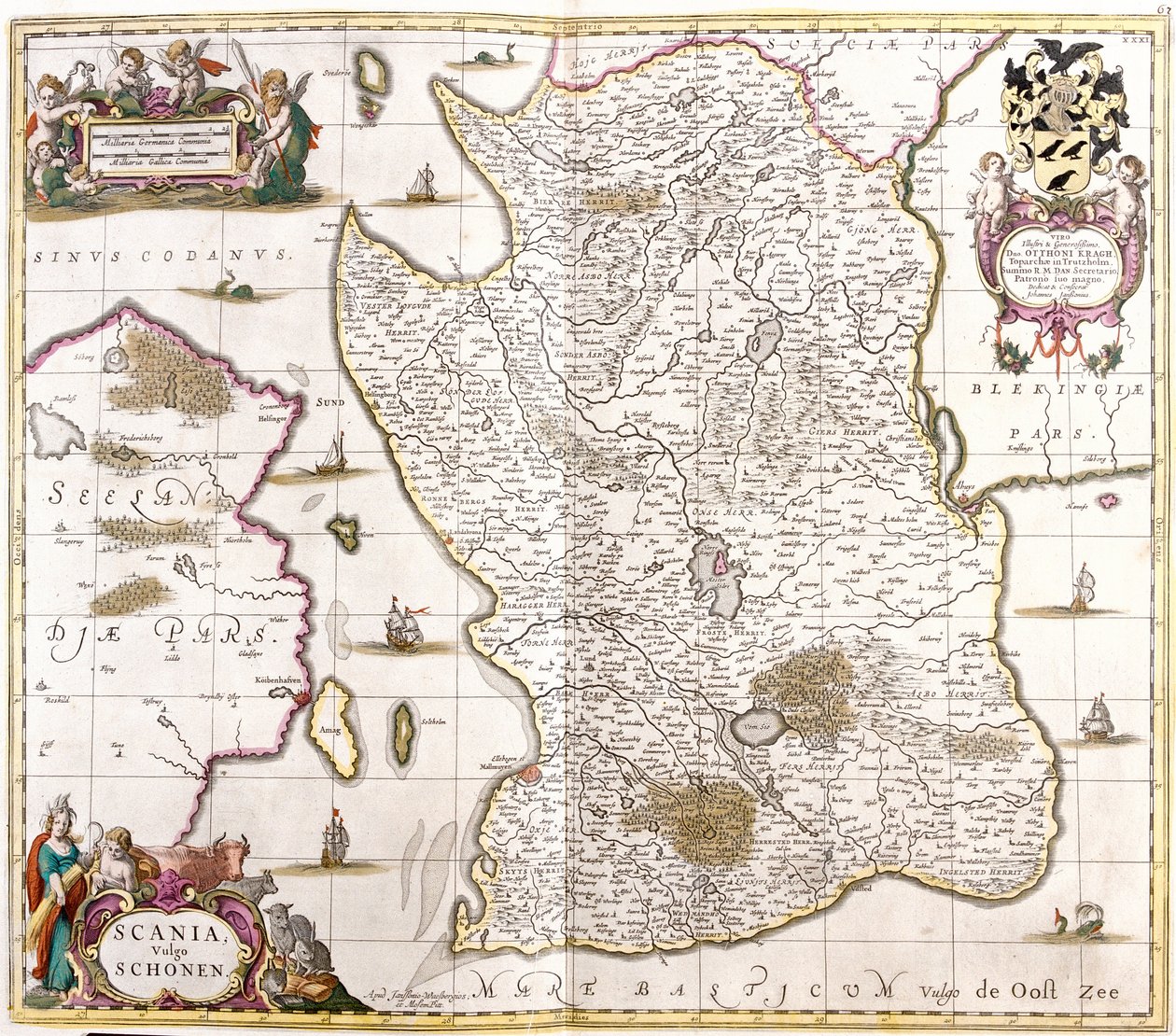 Scany térképe (Svédország) (rézkarc alkotó: Frederick de Wit