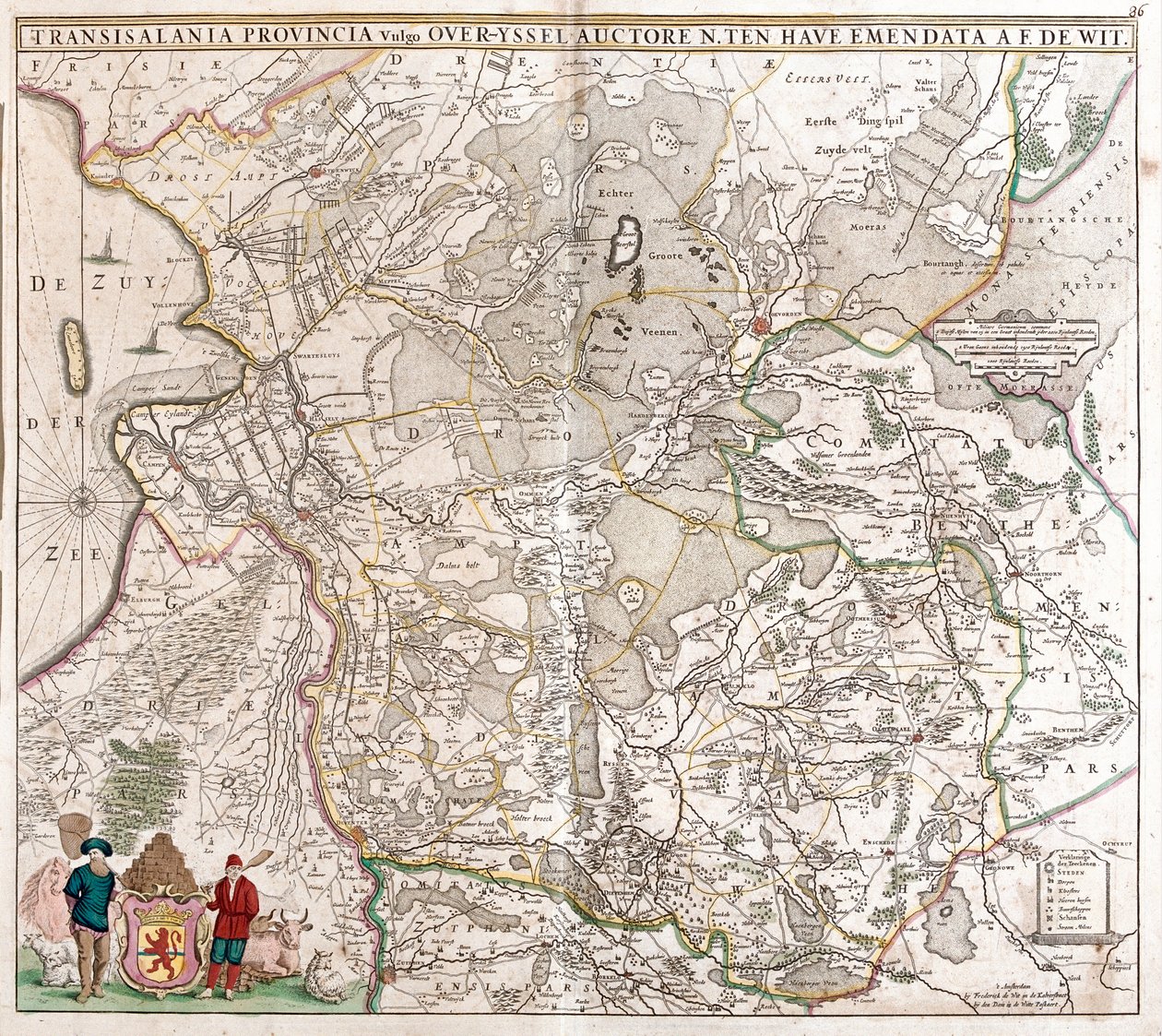 Erdély tartomány térképe (Románia) (rézkarc alkotó: Frederick de Wit