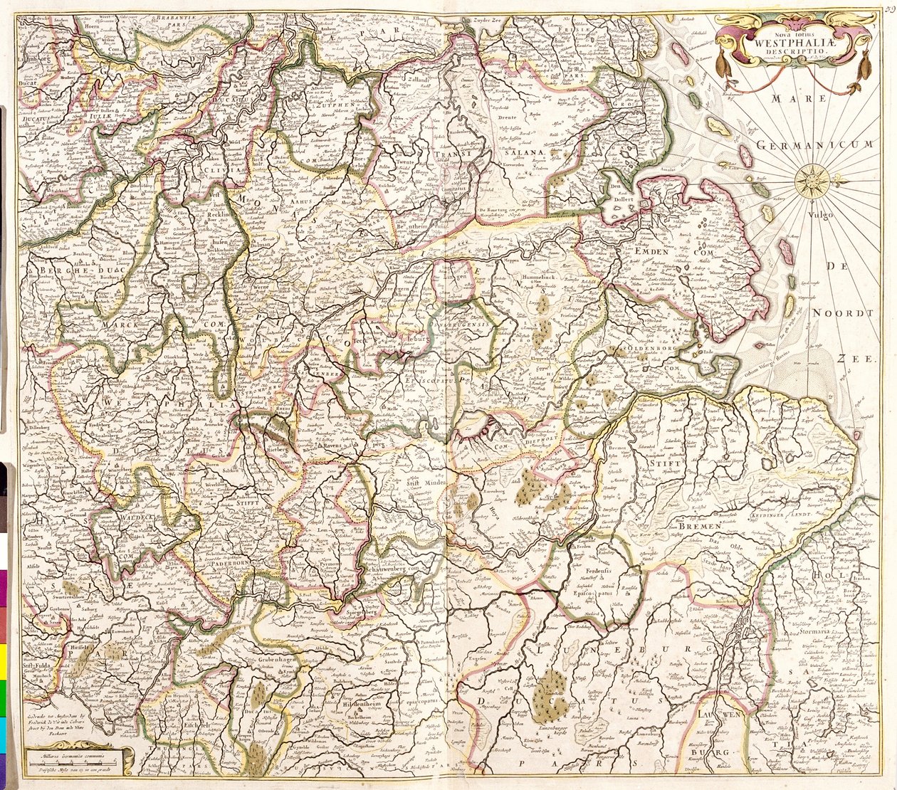 Vesztfália térképe (Németország) (rézkarc alkotó: Frederick de Wit