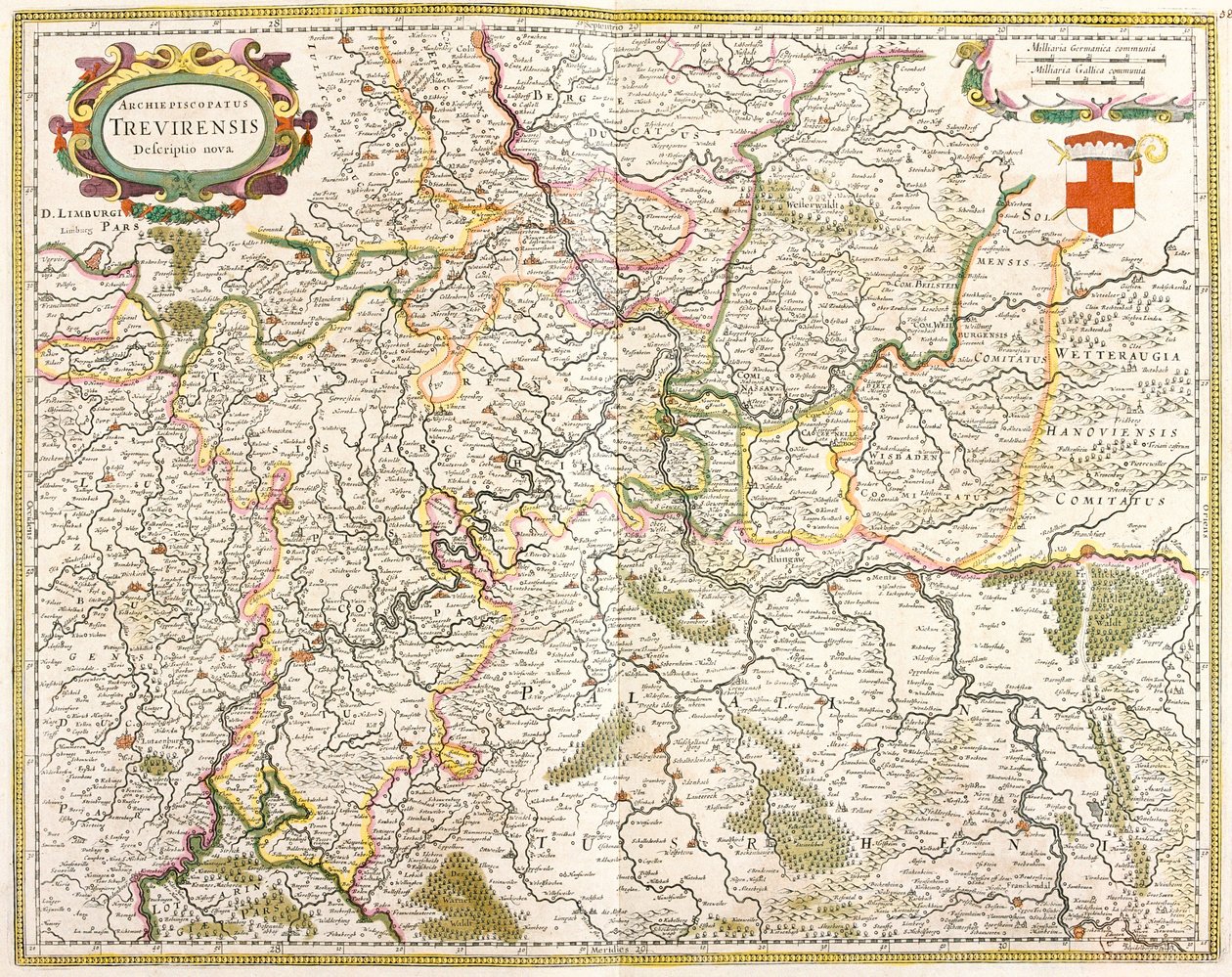 A Treves Archeveche térképe (Németország) (rézkarc alkotó: Frederick de Wit