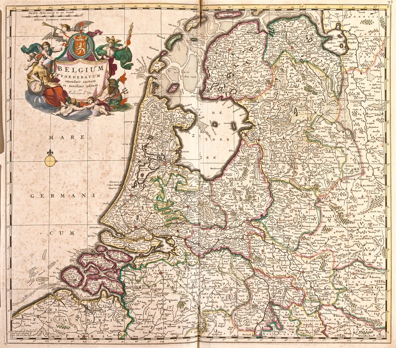 A Belga Szövetség térképe (Belgium) (rézkarc alkotó: Frederick de Wit