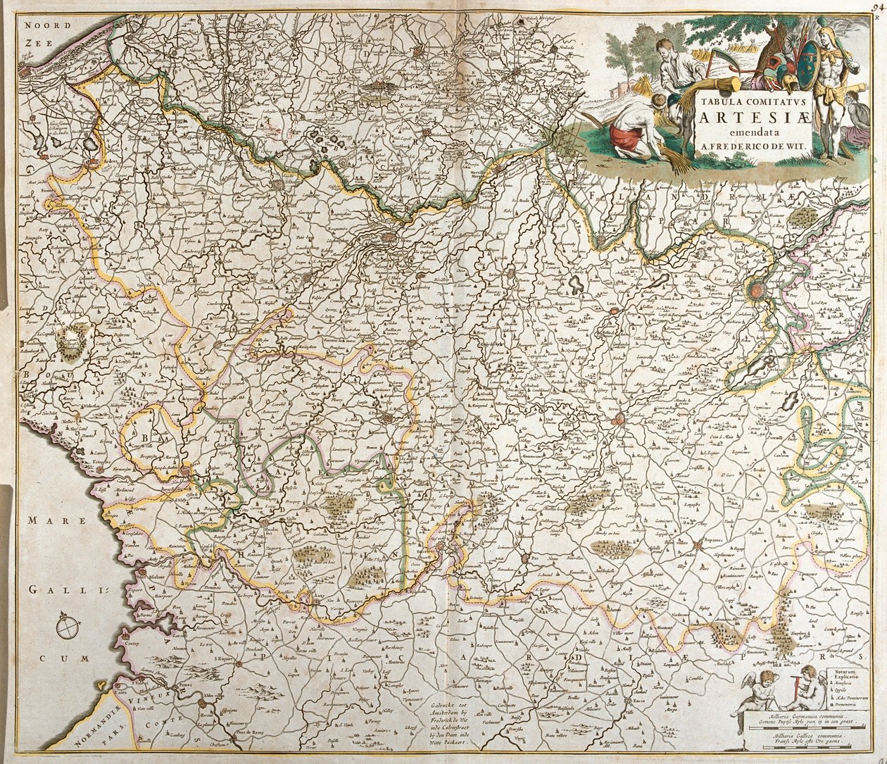 Artois grófjának térképe (Franciaország) (rézkarc alkotó: Frederick de Wit