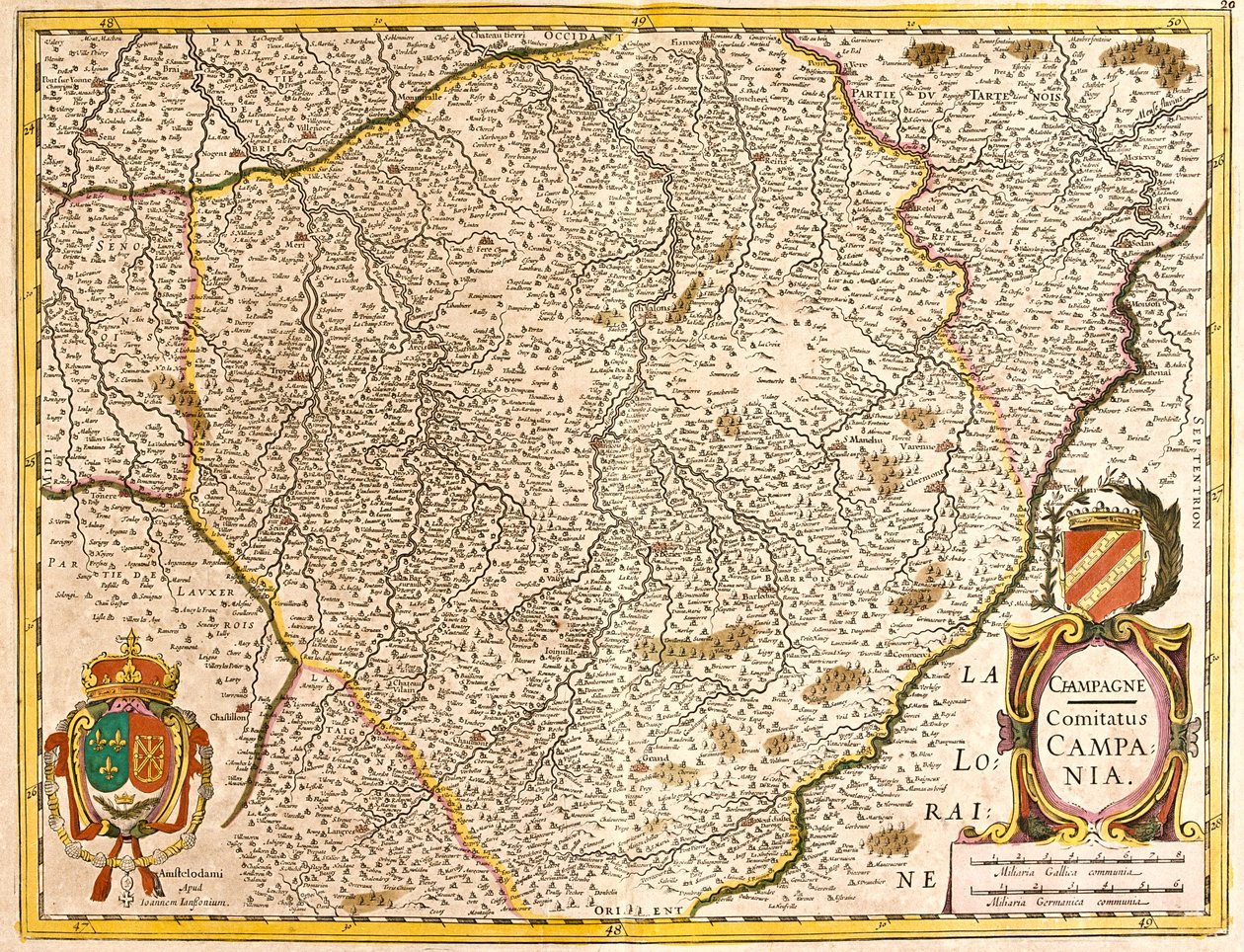 Champagne grófjának térképe (Franciaország) (rézkarc alkotó: Frederick de Wit