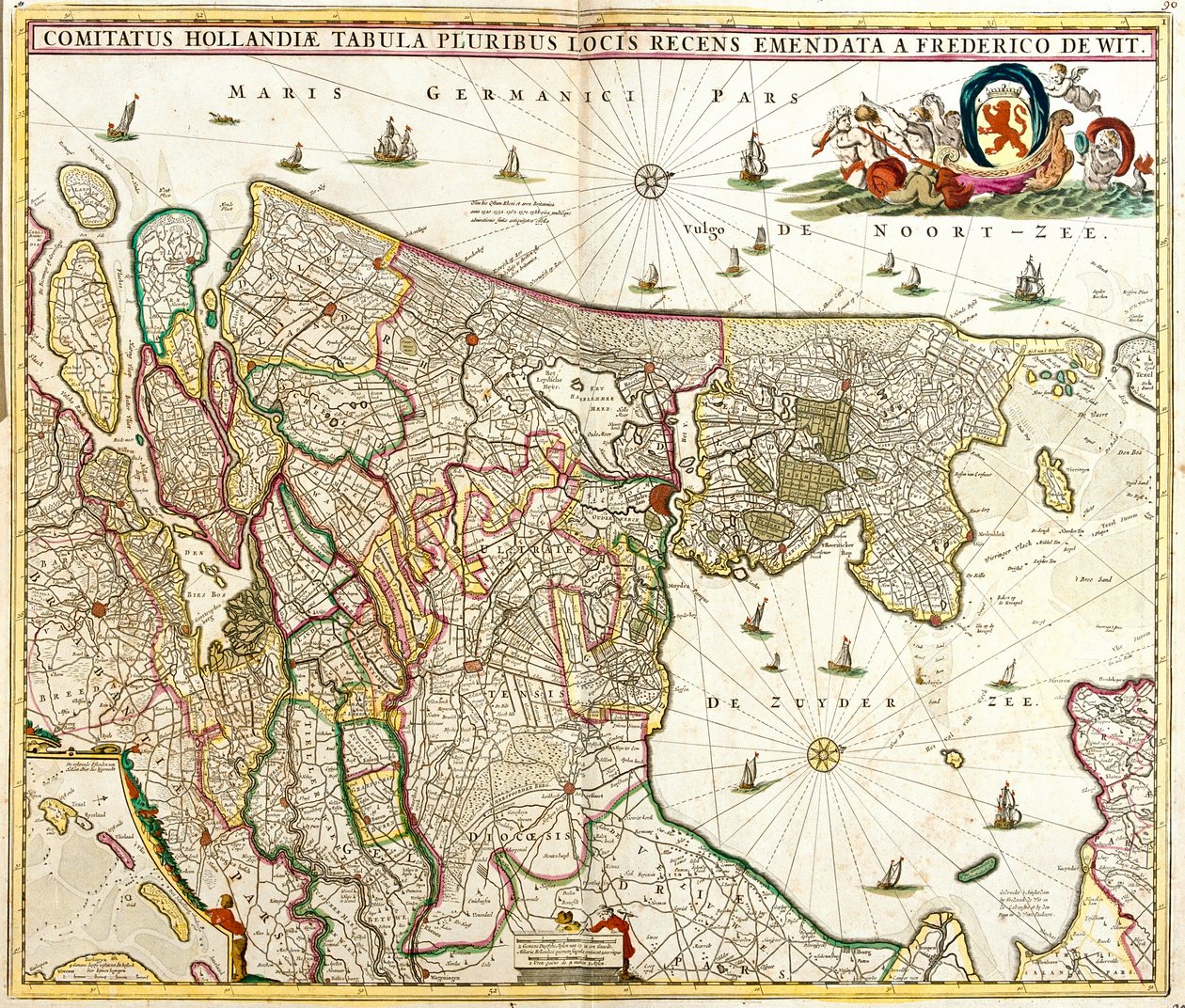 Hollandia grófjának térképe (Hollandia) (rézkarc alkotó: Frederick de Wit