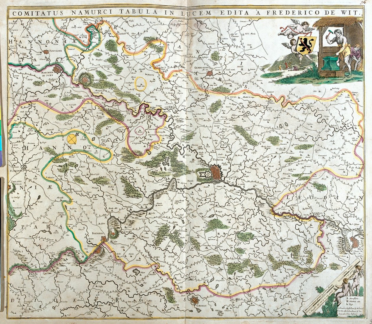 Namur grófjának térképe (Belgium) (rézkarc alkotó: Frederick de Wit