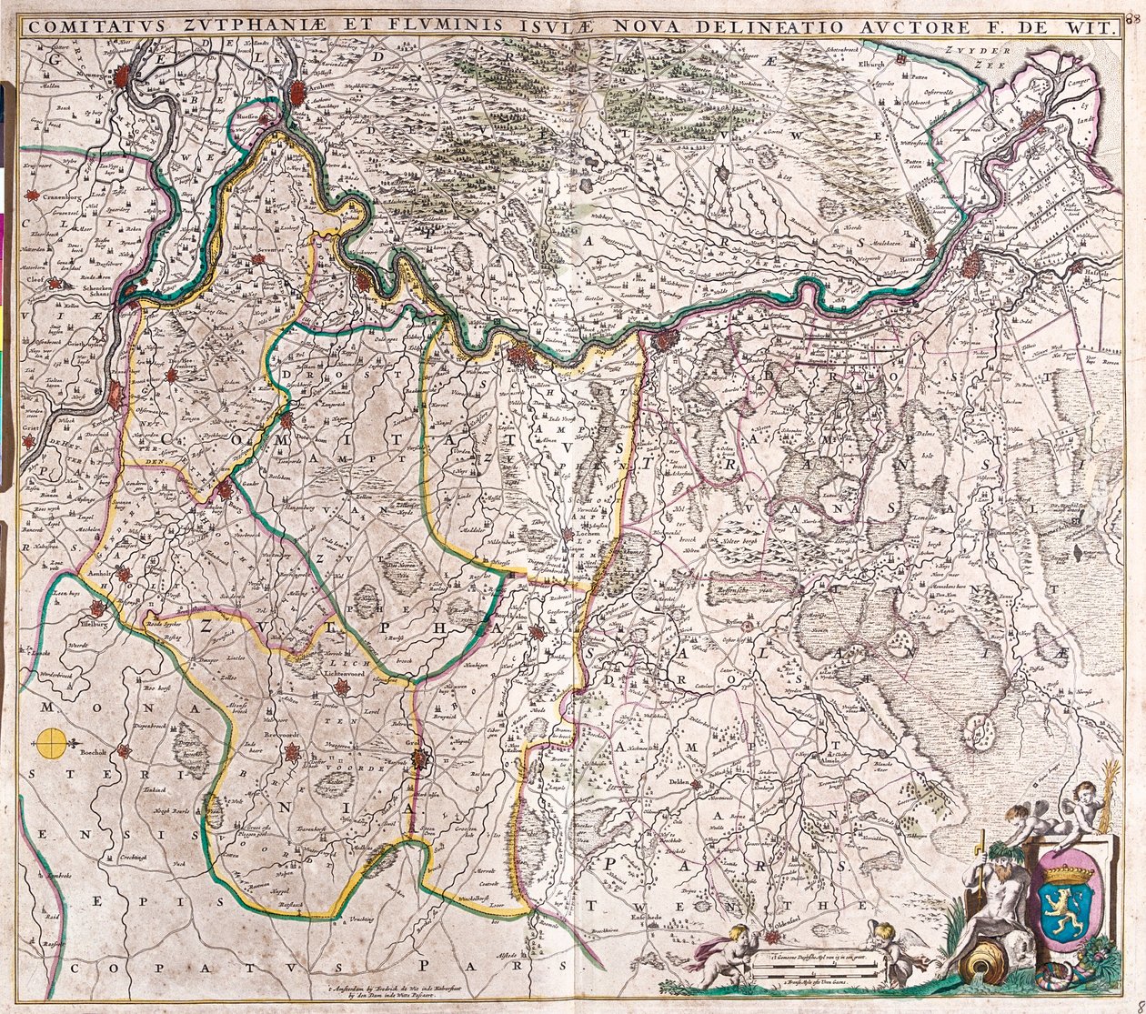 Zutphen grófjának térképe (Németország) (rézkarc alkotó: Frederick de Wit