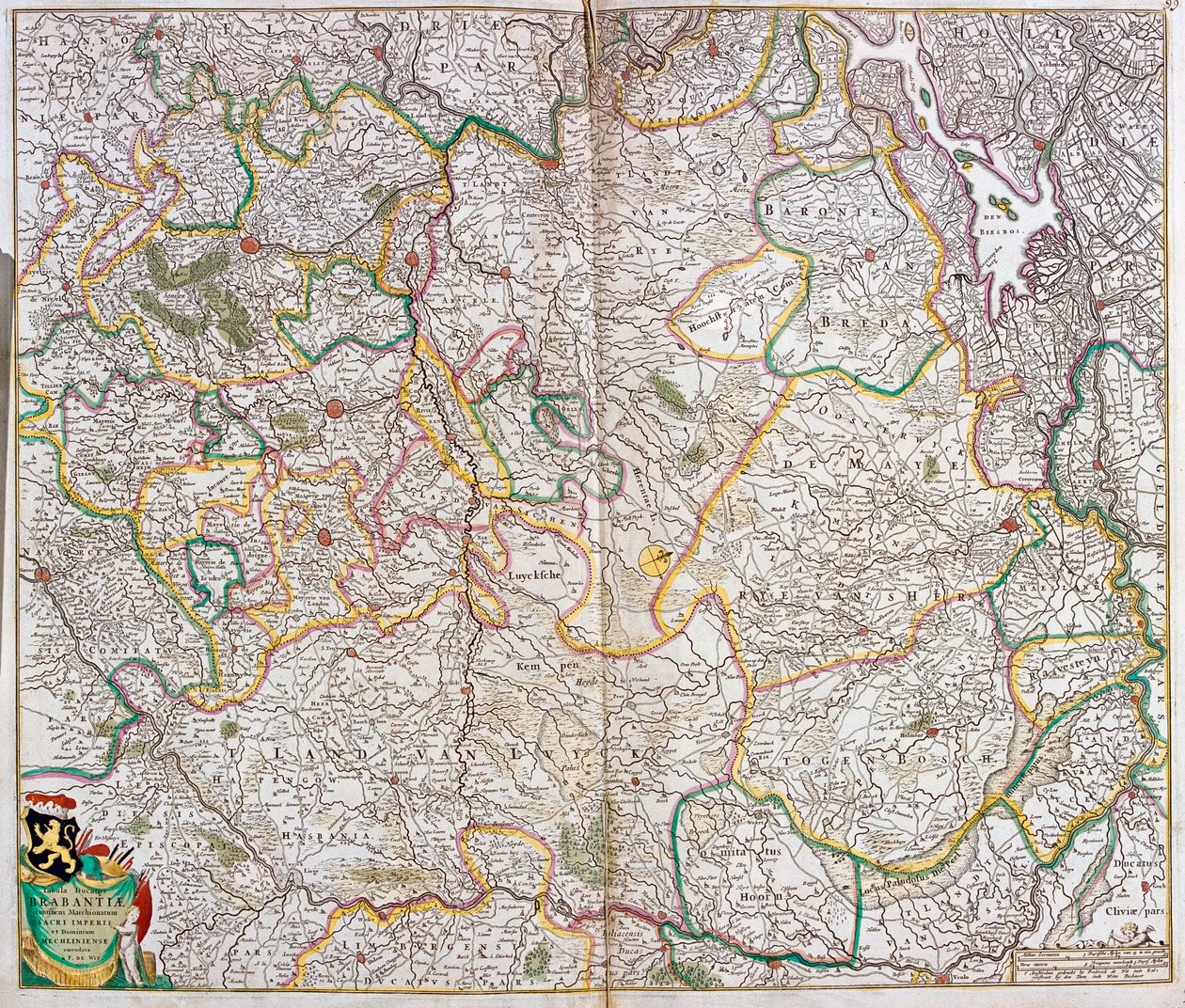 Brabanti Hercegség térképe (Belgium, Hollandia) (rézkarc alkotó: Frederick de Wit