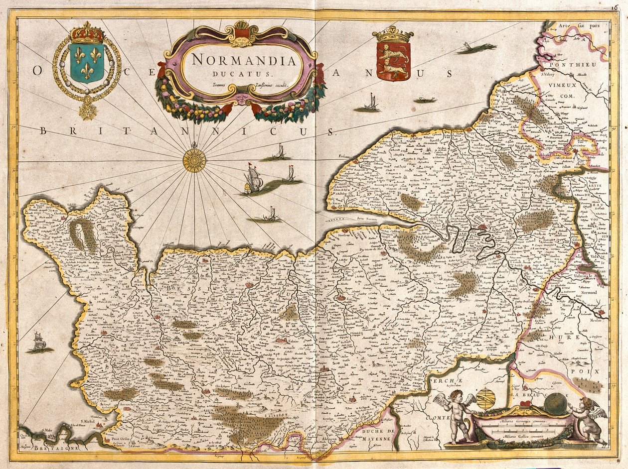 A Normandia Hercegség térképe (Franciaország) (rézkarc alkotó: Frederick de Wit