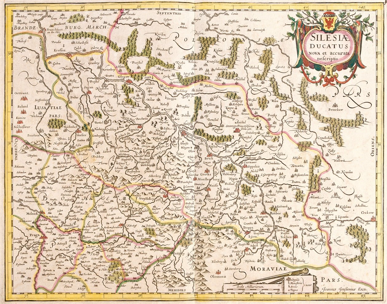 A sziléziai hercegség térképe (Németország és Csehország) (rézkarc alkotó: Frederick de Wit