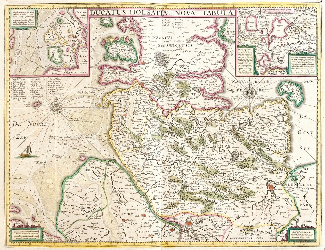Holstein hercegének térképe (Németország) (rézkarc alkotó: Frederick de Wit