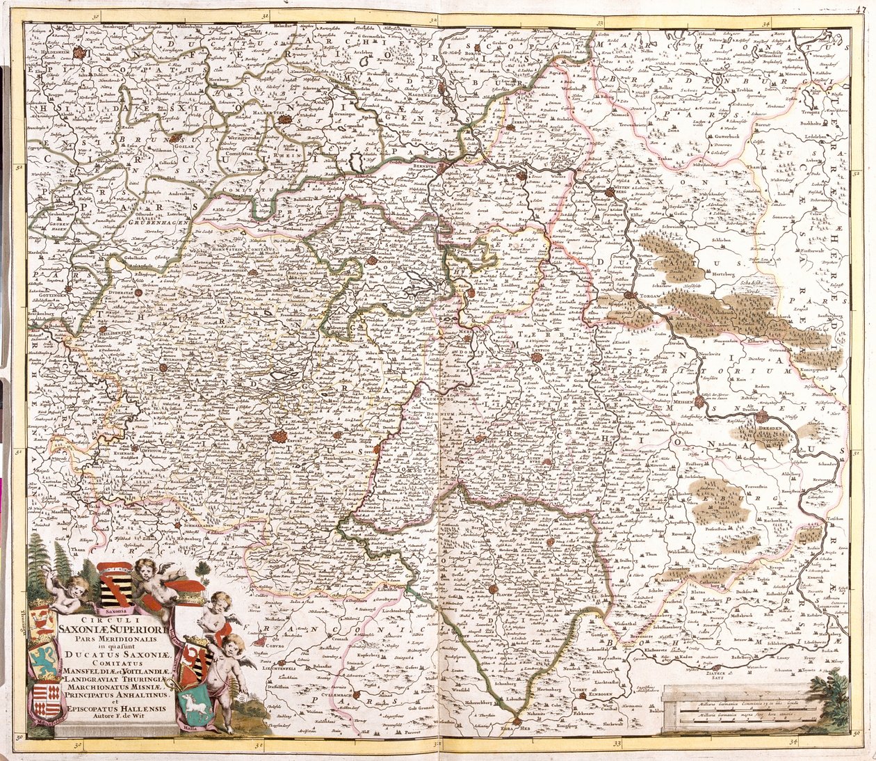 Szász herceg térképe (Németország) (rézkarc alkotó: Frederick de Wit