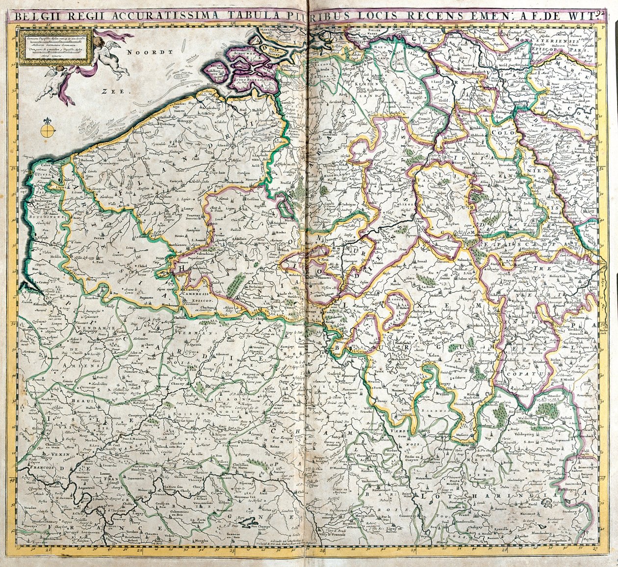 A Holland Királyság térképe (rézkarc alkotó: Frederick de Wit