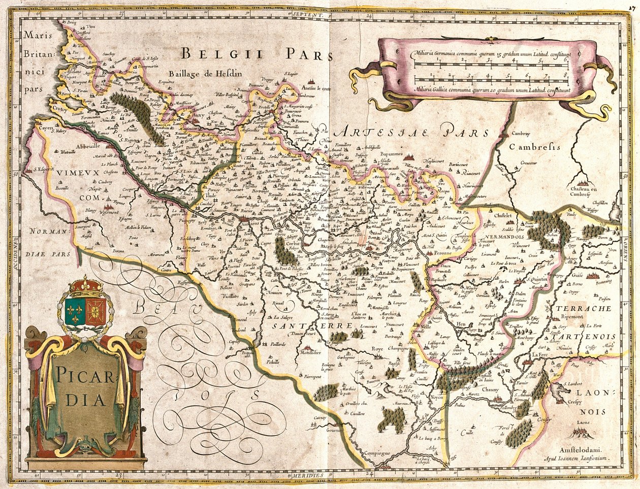 Picardie tartomány térképe (Franciaország) (rézkarc alkotó: Frederick de Wit