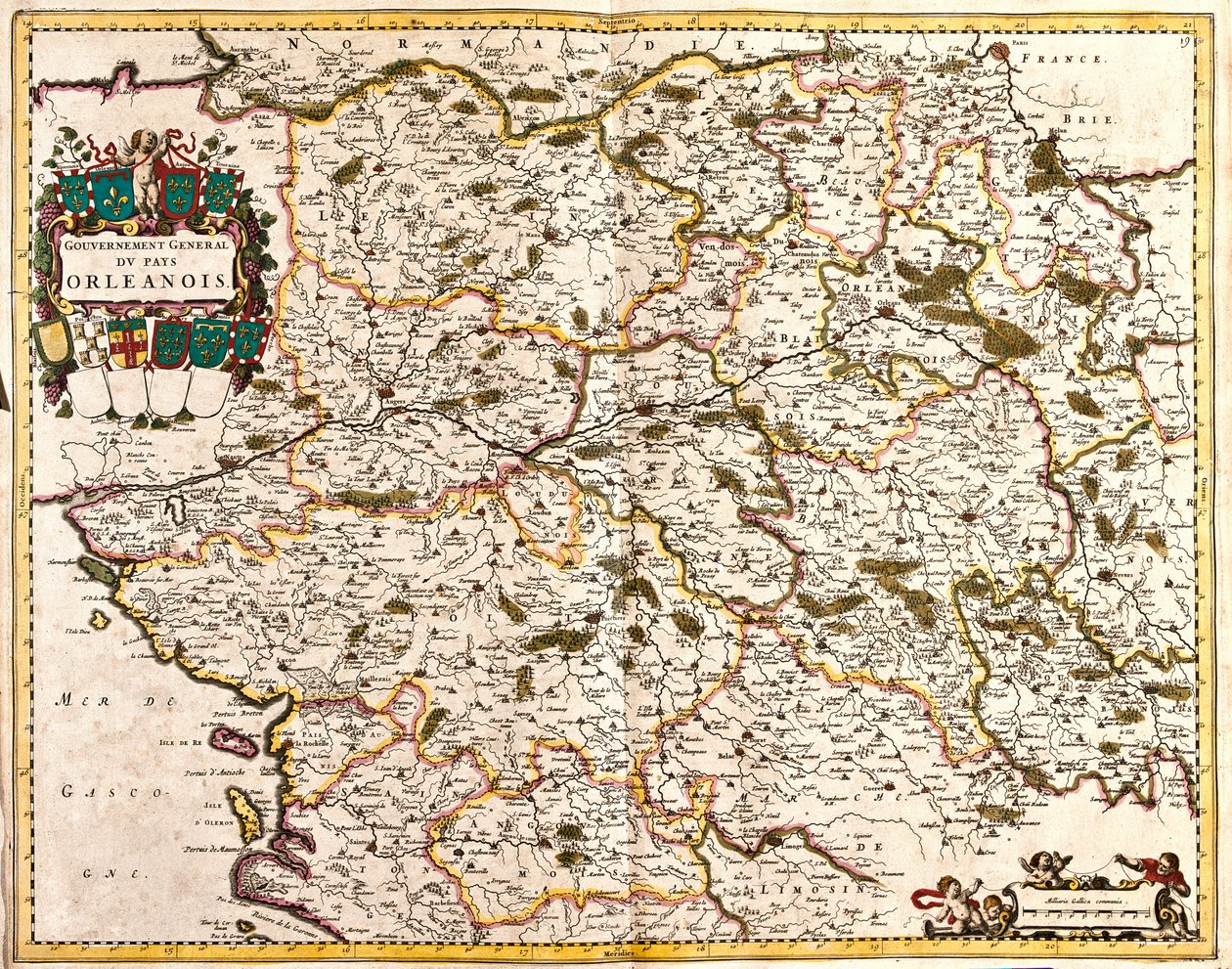 Az orleáni ország kormányának térképe (Franciaország) (rézkarc alkotó: Frederick de Wit
