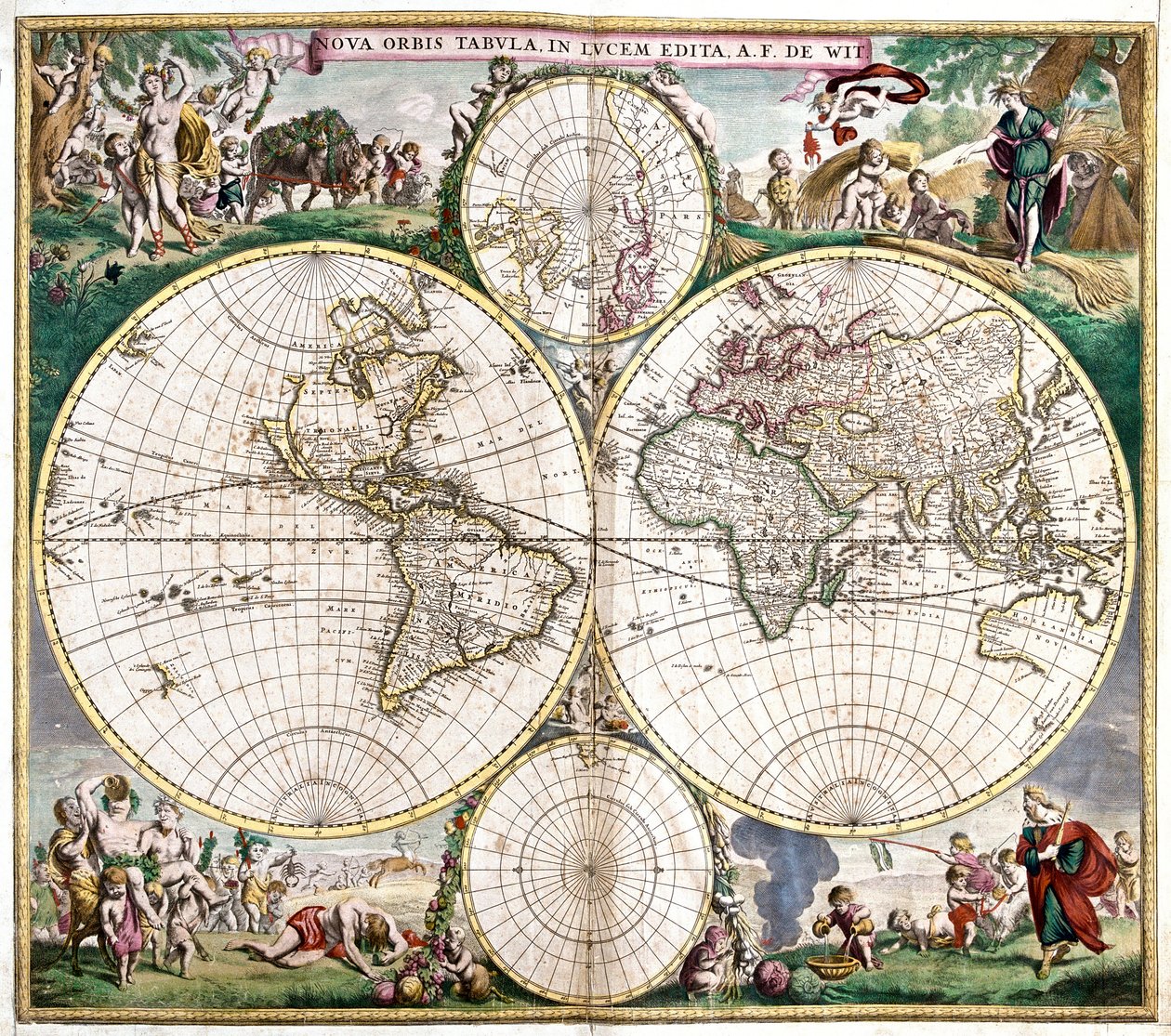 Planisphere World (rézkarc alkotó: Frederick de Wit