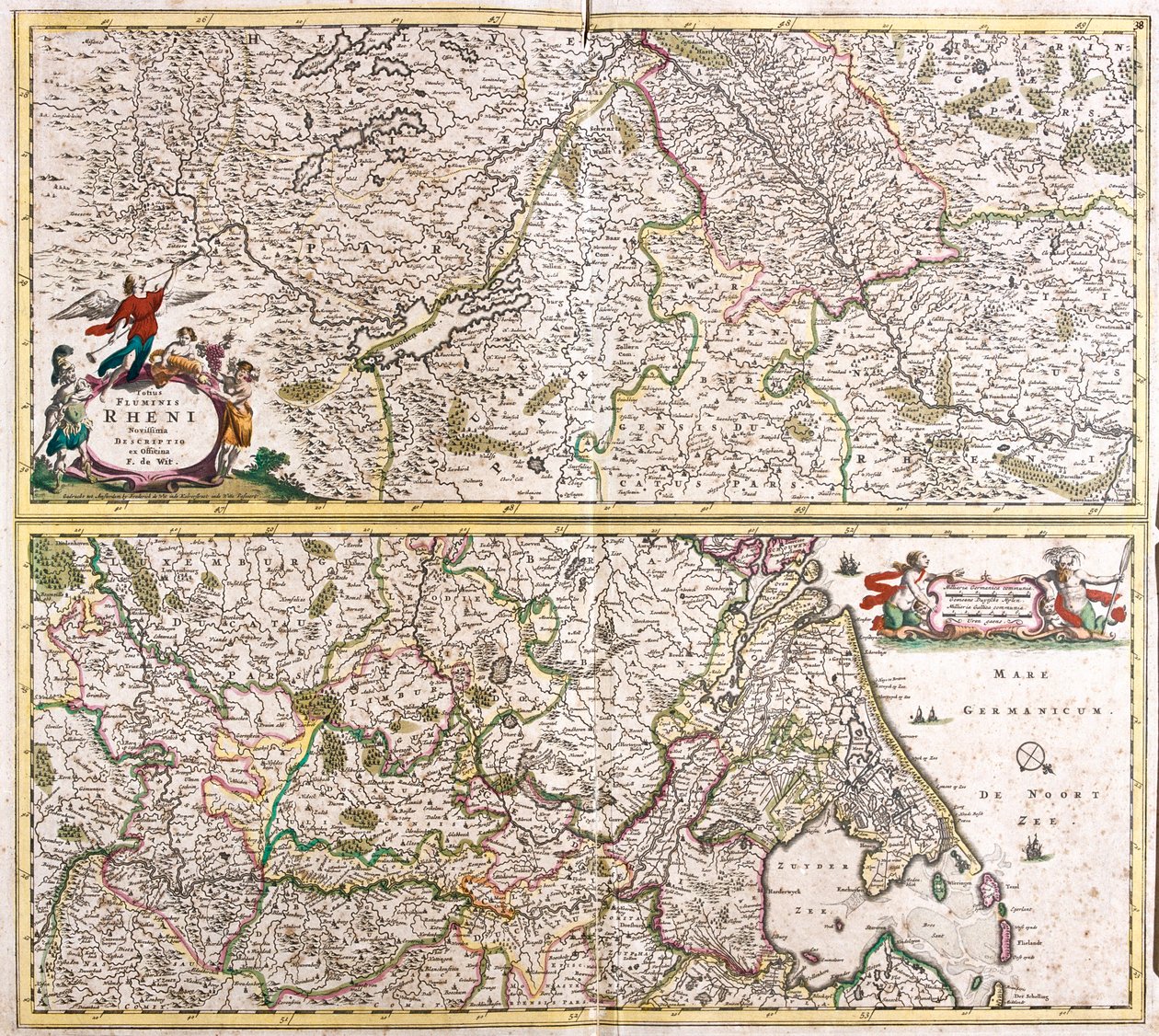 A Rajna folyó folyása alkotó: Frederick de Wit