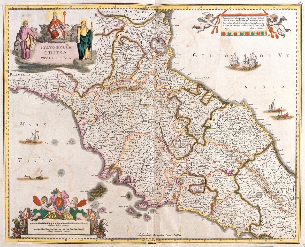 Toszkána, Romagna, Umbria, Marche, Lazio, Abruzzo, Olaszország alkotó: Frederick de Wit