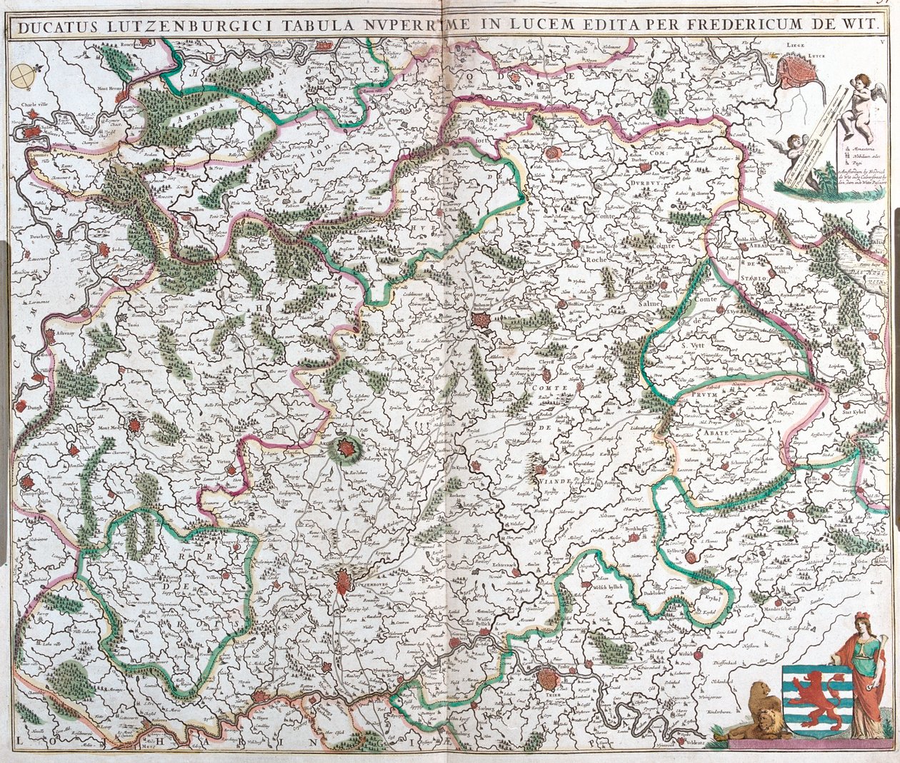 Vallónia, Champagne-Ardenne, Lotaringia, Belgium, Franciaország, Luxemburg alkotó: Frederick de Wit