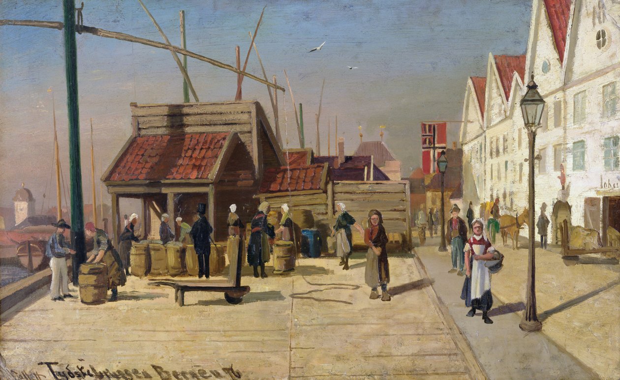 A német rakpart, Bergen alkotó: Frederik Collett