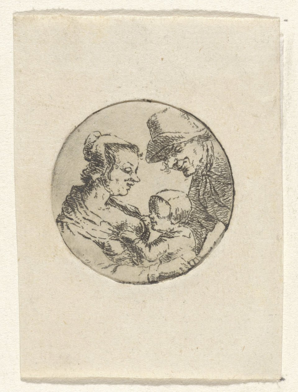 Férfi és nő gyermekkel alkotó: Frederik Hendrik Weissenbruch