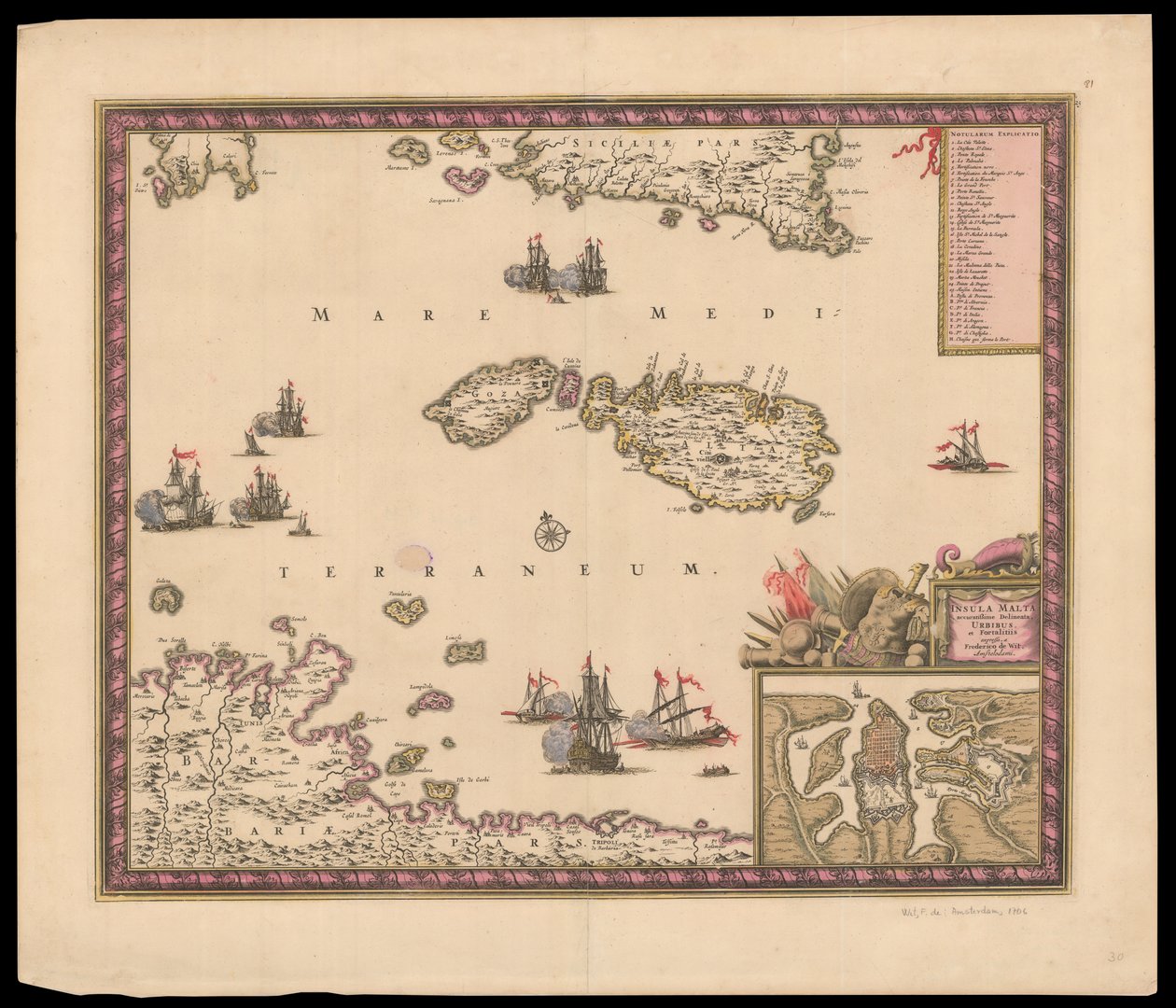 Insula Malta accuratißime Delineata Urbibus et Fortalitiis expressa alkotó: Frederik de Wit