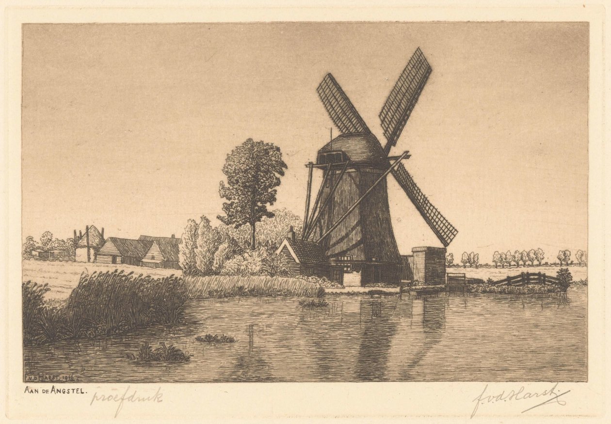 At the Fear (eredeti cím a tárgyon) alkotó: Frederik van der Harst (signed by artist)