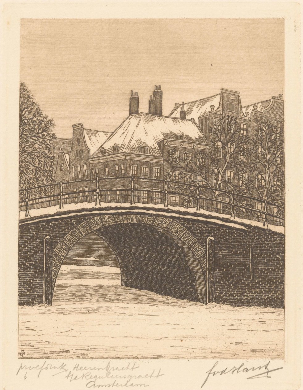 Heerengracht a Reguliersgrachtban, Amszterdam (eredeti cím az objektumon) alkotó: Frederik van der Harst (signed by artist)